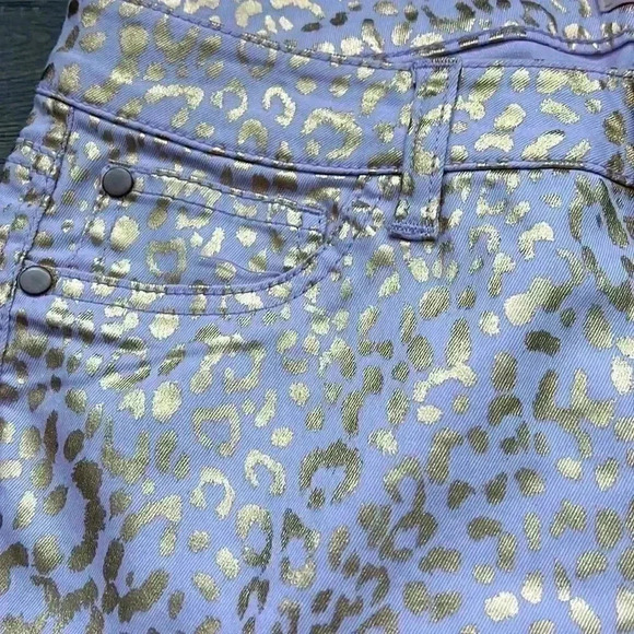 🌸3/$30🌸FIRE Los  Angeles | Lilac purple and gold sparkle cheetah jeggings - Picture 5 of 9